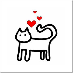 Valentines Day Cat Posters and Art